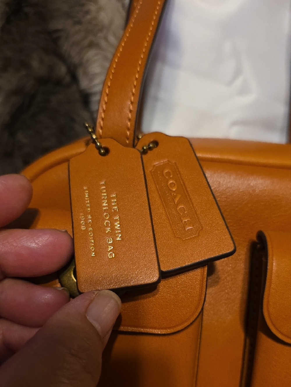 Coach Toffee Twin Turnlock Leather Satchel with Twin Front Pockets - Picture 2 of 8